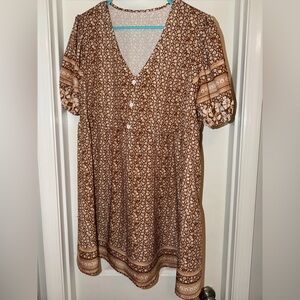 Floral Brown Women's Dress